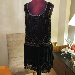 Romeo & Juliet Couture Gatsby Flapper Dress Beaded